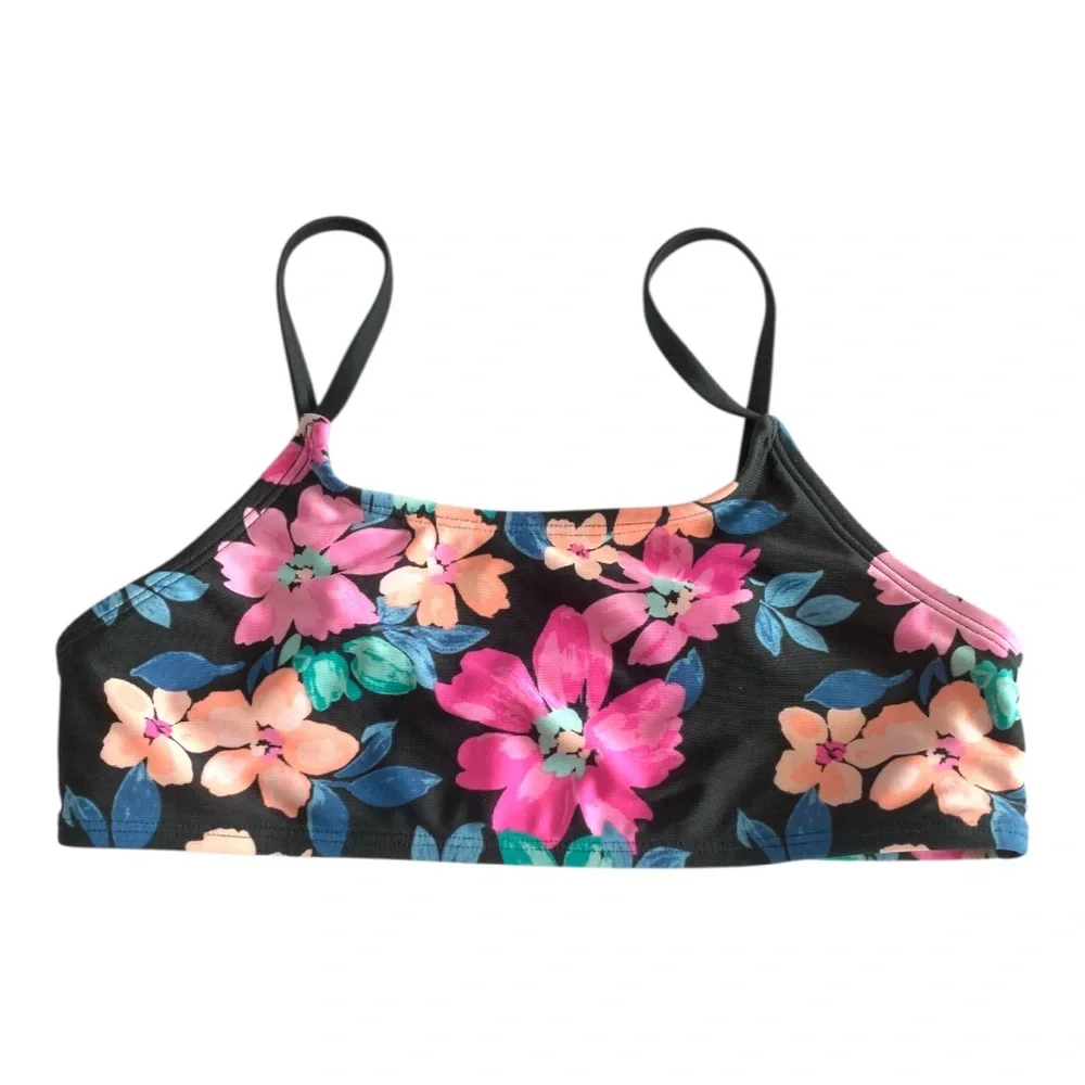 art class Floral Bikini Top - Black, Pink, Blue - Picture 1 of 9